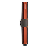 Leather Miniwallet RFID Matte Truffle & Orange