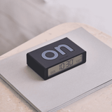 Wireless Double Sided Alarm Clock Flip Mini Black
