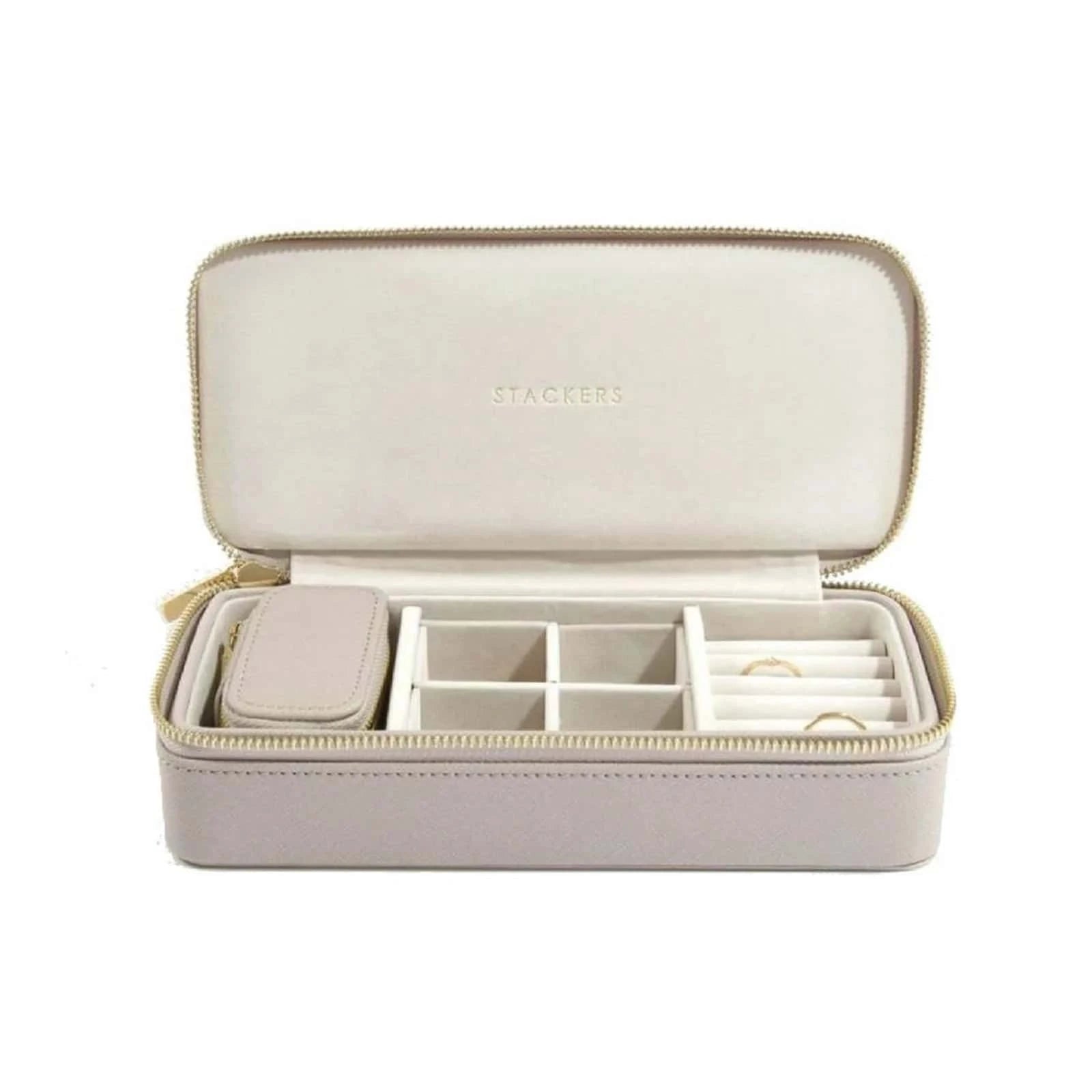 Travel taupe jewelry box