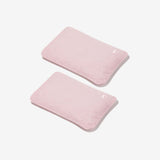 Set of 2 hot water bottles with cherry stones, powder pink