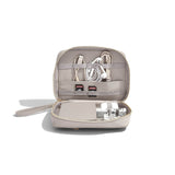 Case for chargers and headphones taupe