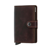 Leather Miniwallet RFID Vintage Chocolate