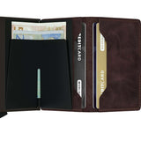 Leather Miniwallet RFID Vintage Chocolate