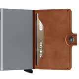 Leather Miniwallet RFID Vintage Cognac