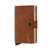 Leather Miniwallet RFID Vintage Cognac
