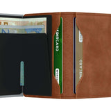 Leather Miniwallet RFID Vintage Cognac