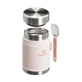 Dinner thermos with Rose Quartz cutlery