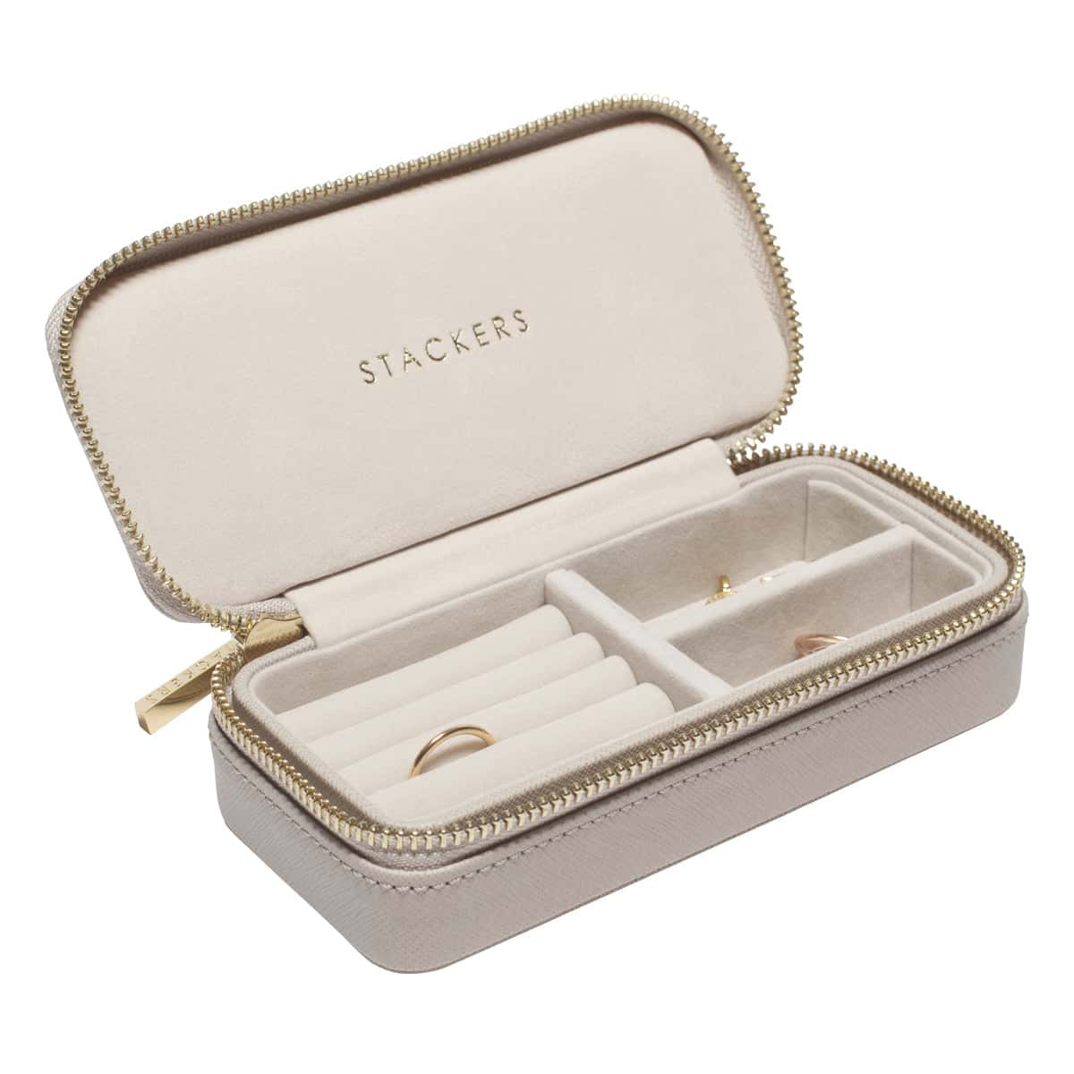 Travel taupe jewelry box